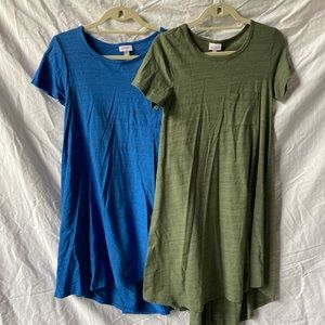 Bundle of two LuLaRoe Carly shirt dresses XXS